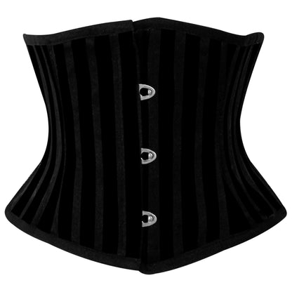 Black Lined Brocade Mini Cincher corset - Waist Trainer Short torso