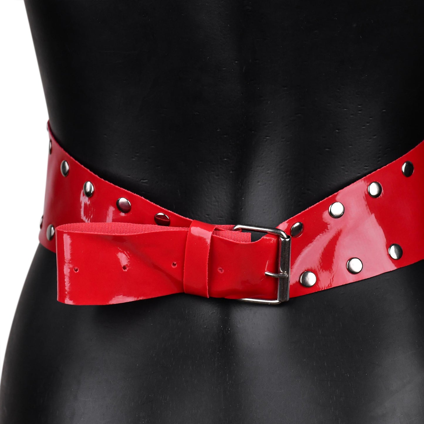 Red Patent Leather Harness Crop Top