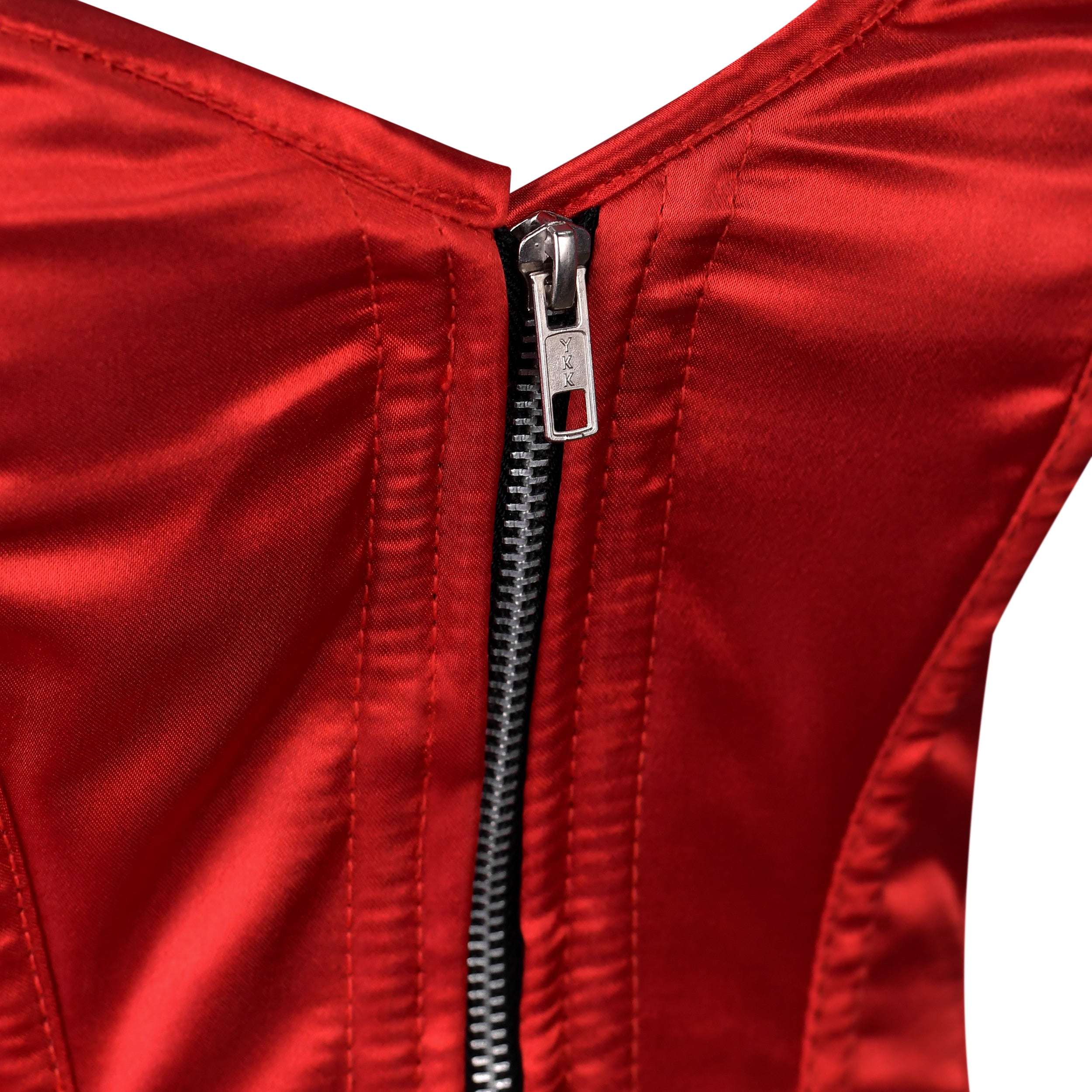 Handmade Red Satin Steel Boned OverBust Corset